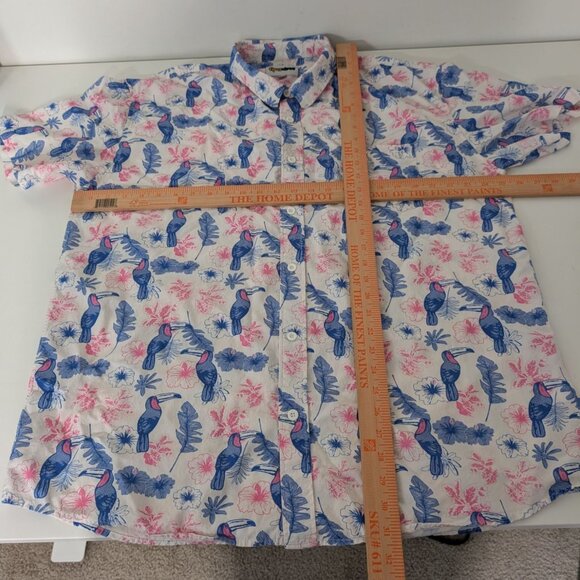 Tipsy Elves Toucan Tango Hawaiian Shirt Mens Size XXL Tropical Floral Casual - Picture 8 of 10